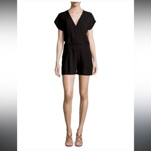 Diane Von Furstenberg Black V-Neck Romper